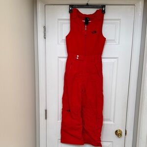 The North Face Kids Red Snow Ski Bibs Suit